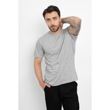 Bisiklet Yaka Günlük Pamuklu Yumuşak Dokulu Comfort Fit Basic T-Shirt