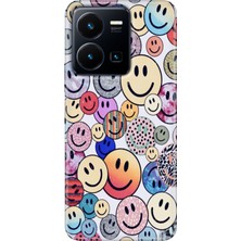 Grabono Vivo Y22S -Y35 Kılıf Renkli Tpu Uv Baskılı Desenli Silikon Emojix