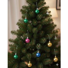 Dodomar 3 cm – Renkli Mix Disko Topu Yılbaşı Süsü 12'li Mini Dekoratif Ağaç ve Parti Süsleme Seti