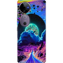 Grabono Vivo V40 Kılıf Desenli Temalı Esnek Silikon Dream Road