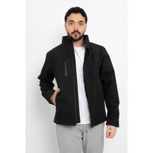 Softshell Içi Polarlı Su Geçirmez Standart Fit Ceket Rüzgar Geçirmez Tam Fermuar Kışlık Unisex Mont