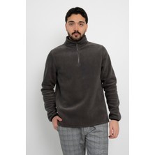 Anti-Pilling Tüylenme Yapmayan Standart Fit Yarım Fermuarlı Soğuk Geçirmez Polar