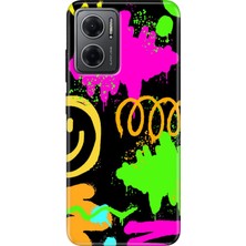 Grabono Xiaomi Redmi Note 11E Kılıf Renkli Özel Temalı Desenli Silikon Tpu Smile