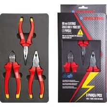 İzeltaş 3 Parça 1000V Izoleli Elektrikçi Pense Seti | Vde Onaylı Profesyonel Seri