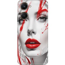 Grabono Vivo Y18 Kılıf Renkli Desenli Özel Tasarım Uv Baskı Silikon Kapak Lady