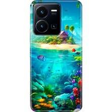 Grabono Vivo Y22S -Y35 Kılıf Renkli Tpu Uv Baskılı Desenli Silikon Island