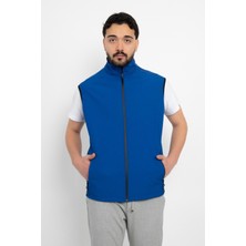 Unisex Traşlanmış Tüylenmez Cepli Polar Yelek Standart Tam Fermuarlı Soğuk Geçirmez Polar Yelek