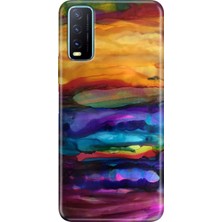 Grabono Vivo Y20/Y20S/Y11S Uyumlu Kılıf Renkli Desenli Özel Tasarım Baskı Tpu Uv Silikon Kılıf Sulu Boya