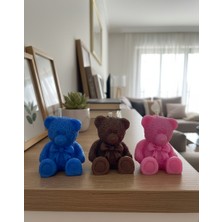 Artepieza Mini Üçlü Ayıcık Figürlü Doğal Soya Mum Seti-Renkli Ayıcık Tasarımlı 3’lü Soya Wax Mum Seti-Dekoratif Hediyelik 5*3.5 cm