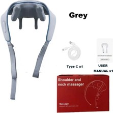 Elektrikli Isıtmalı Boyun ve Sırt Masaj Cihazı Kablosuz Gri Renk