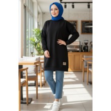 İlkimay.com Armalı Yırtmaç Detay Tunik 1665 - Siyah