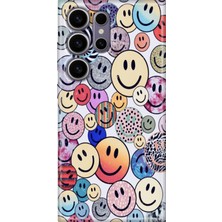 Grabono Samsung Galaxy S24 Ultra Kılıf Kılıf Renkli Esnek Silikon Temalı Desenli Tpu Emojix