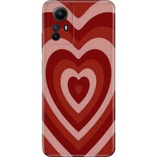 Grabono Xiaomi Redmi Note 12S Kılıf Renkli Desenli Baskı Tasarım Silikon Mat Kalp