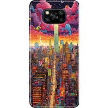 Grabono Xiaomi Poco X3 Nfc - X3 Pro Kılıf Kılıf Renkli Esnek Silikon Temalı Desenli Tpu Retro Newyork