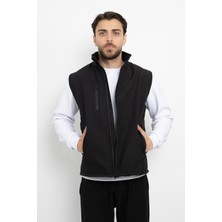 Softshell Içi Polarlı Su Geçirmez Standart Fit Yelek Rüzgar Geçirmez Tam Fermuar Kışlık Unisex