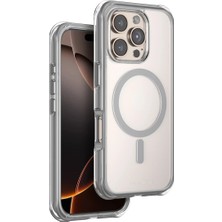 MobaxAksesuar Apple iPhone 16 Pro Max Kılıf Köşe Airbag Şeffaf M-Safe Çift Renk Hulk Kapak