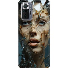 Grabono Xiaomi Redmi Note 10 Pro Kılıf Renkli Tpu Uv Baskılı Desenli Silikon Cam Kırığı