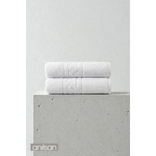 Anılsan 2'li Rita Beyaz  Banyo Havlusu - 70x140 Cm, 490Gr, %100 Pamuk, Spa Ve Otel Havlusu