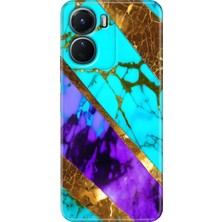 Grabono Vivo Y16 Kılıf Renkli Desenli Özel Tasarım Baskı Silikon Kapak Nezih Mermer