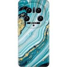 Grabono Xiaomi Mi 14 Ultra Kılıf Renkli Rubber Desen Silikon Simli Taş