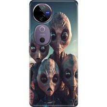 Grabono Vivo V40 Kılıf Desenli Temalı Esnek Silikon Ufo