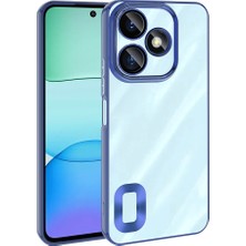 Case 4u Xiaomi Redmi 13 4g Kılıf Kamera Korumalı Logo Gösteren Omega Kapak Gümüş Sierra Mavi