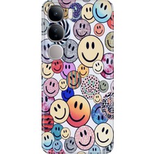 Grabono Vivo V40 Lite Kılıf Renkli Esnek Baskı Silikon Özel Temalı Desenli Emojix