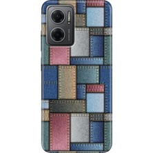 Grabono Xiaomi Redmi Note 11E Kılıf Renkli Özel Temalı Desenli Silikon Tpu Jean Pattern