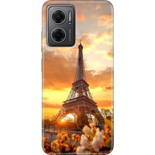 Grabono Xiaomi Redmi Note 11E Kılıf Renkli Özel Temalı Desenli Silikon Tpu Eyfel