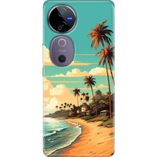Grabono Vivo V40 Kılıf Desenli Temalı Esnek Silikon Malibu