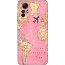 Grabono Xiaomi Redmi Note 12S Kılıf Renkli Desenli Baskı Tasarım Silikon Map
