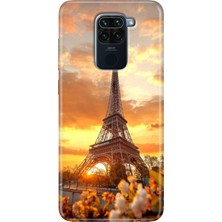 Grabono Xiaomi Redmi Note 9 6.53" Kılıf Renkli Desenli Baskı Tasarım Silikon Eyfel