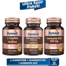 Dynavit L-Carnitine Guarana & Magnesium Citrate 200 mg Vitamin D & Coenzyme Q10 100 mg - Ultra Spor Paketi
