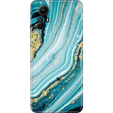 Grabono Xiaomi Redmi Note 12S Kılıf Renkli Desenli Baskı Tasarım Silikon Simli Taş