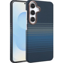 MobaxAksesuar Samsung Galaxy A25 5g Kılıf Kevlar Desenli Karbon M-Safe Magnetik Şarj Vega-Msafe