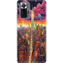 Grabono Xiaomi Redmi Note 10 Pro Kılıf Renkli Tpu Uv Baskılı Desenli Silikon Retro Newyork