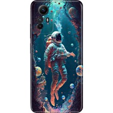 Grabono Xiaomi Redmi Note 12S Kılıf Renkli Desenli Baskı Tasarım Silikon Astronot
