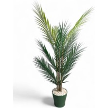 Bahçem Dekoratif Yapay Yapraklı Areka Palmiye Ağacı Plastik Saksılı 3 Gövde 90CM