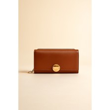 Lorevie Kadın Suni Deri Gold Detaylı Şık El Cüzdanı