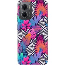 Grabono Xiaomi Redmi Note 11E Kılıf Renkli Özel Temalı Desenli Silikon Tpu Botanik