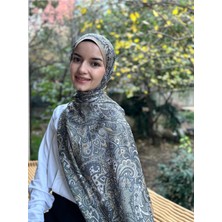 Shalby Tesettür Gerbera Desen Pamuk Soft Şal Yeşil