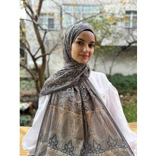 Shalby Tesettür Dalia Desen Pamuk Şal Antrasit