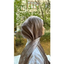 Shalby Tesettür Ipeksi Pamuk Jakar Rings Desen Şal Sütlü Kahve