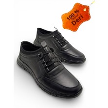 Magic Shoes Erkek Hakiki Deri Ultra Rahat Ortopedik Tabanlı Hafif Mevsimlik Siyah Günlük Spor Ayakkabı