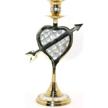 Lowell Home Pirinç Sedefli Tekli Şamdan 20 cm