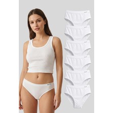 Belinoplus Kadın Slip Bambu Beyaz Renk 6 Lı Paket Briefs