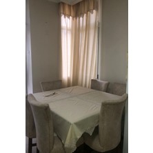 Mor Tırtıl El Işi Dantelli Mutfak Perdesi, Masa Örtüsü, Peçete Takımı Nostaljik Vintage Çeyizlik Hediyelik