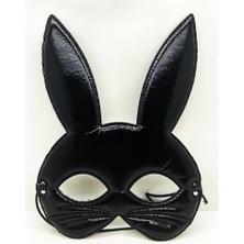 Siyah Renk Kumaş Malzemeden Imal Eva Tavşan Maskesi