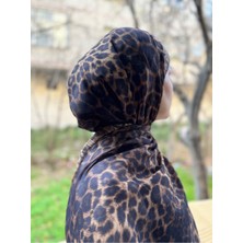 Shalby Etnik Leopar Desenli Soft Pamuklu Şal Siyah