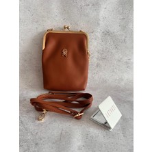 Shalby Taba Gold Detaylı Kadın Çanta I Vintage Tasarım I 3 Gözlü Şık Model ve Makyaj Aynası